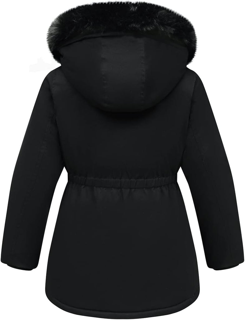 Girls Long Waterproof Winter Coat Kids Warm Hooded Parka