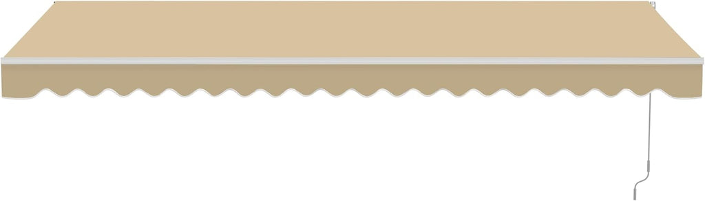Electric Patio Awning Caribbean White Frame 20x10 Desert Sand | Retractable sunshade for decks and balconies