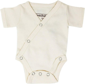 Unisex Baby Organic Cotton Short Sleeve Kimono Bodysuit, GOTS Certified, Snap Wrap Onesie for Newborns & Infants