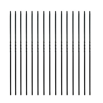 Iron Balusters for Staircase Interior (Box of 15) Stair Spindles 1/2" Square Metal Balusters - Hollow Single Twist