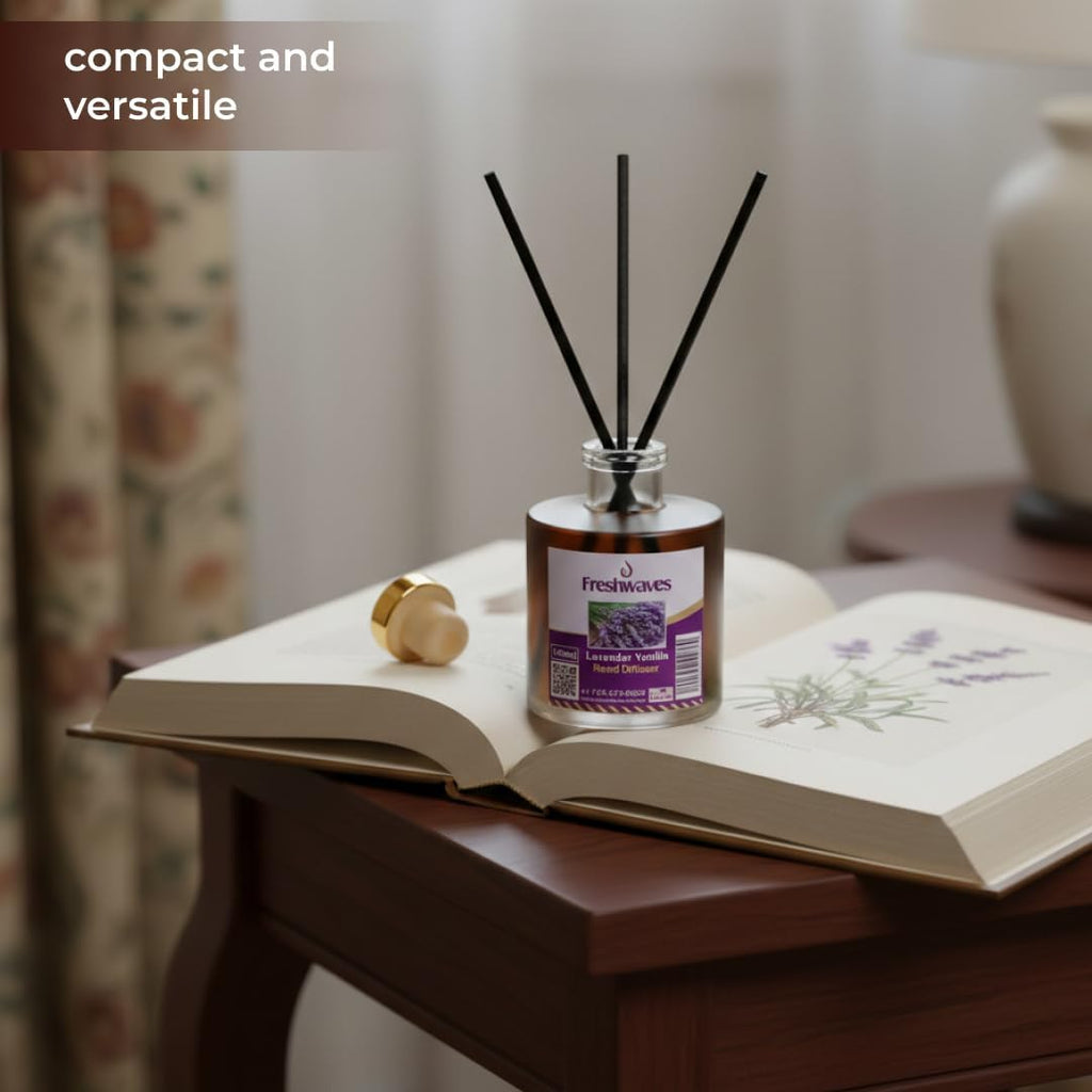 Lavender Vanilla Reed Diffuser |150ml Long-Lasting Fragrance | Best Reed Diffusers and Decorative Glass Bottle - Set of 6