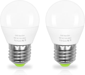 6W E26 Small Globe LED Bulb 60W Equivalent G45/A15 E26 Standard Screw Base
