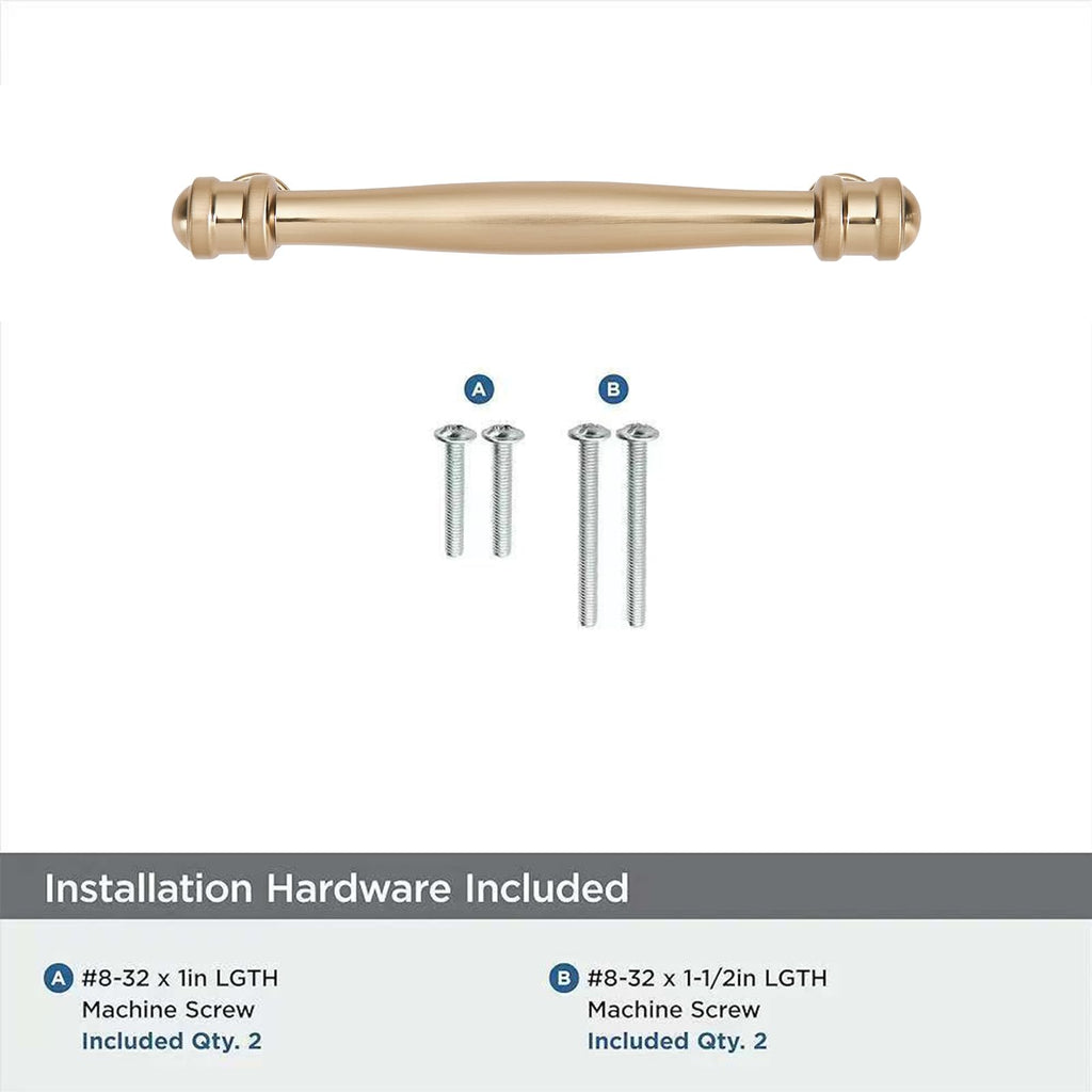 10 Pack 3inch(76mm) Hole Center Brushed Brass Cabinet pulls Satin Brass Solid Heavy-Duty Tradition Kitchen Cabinet