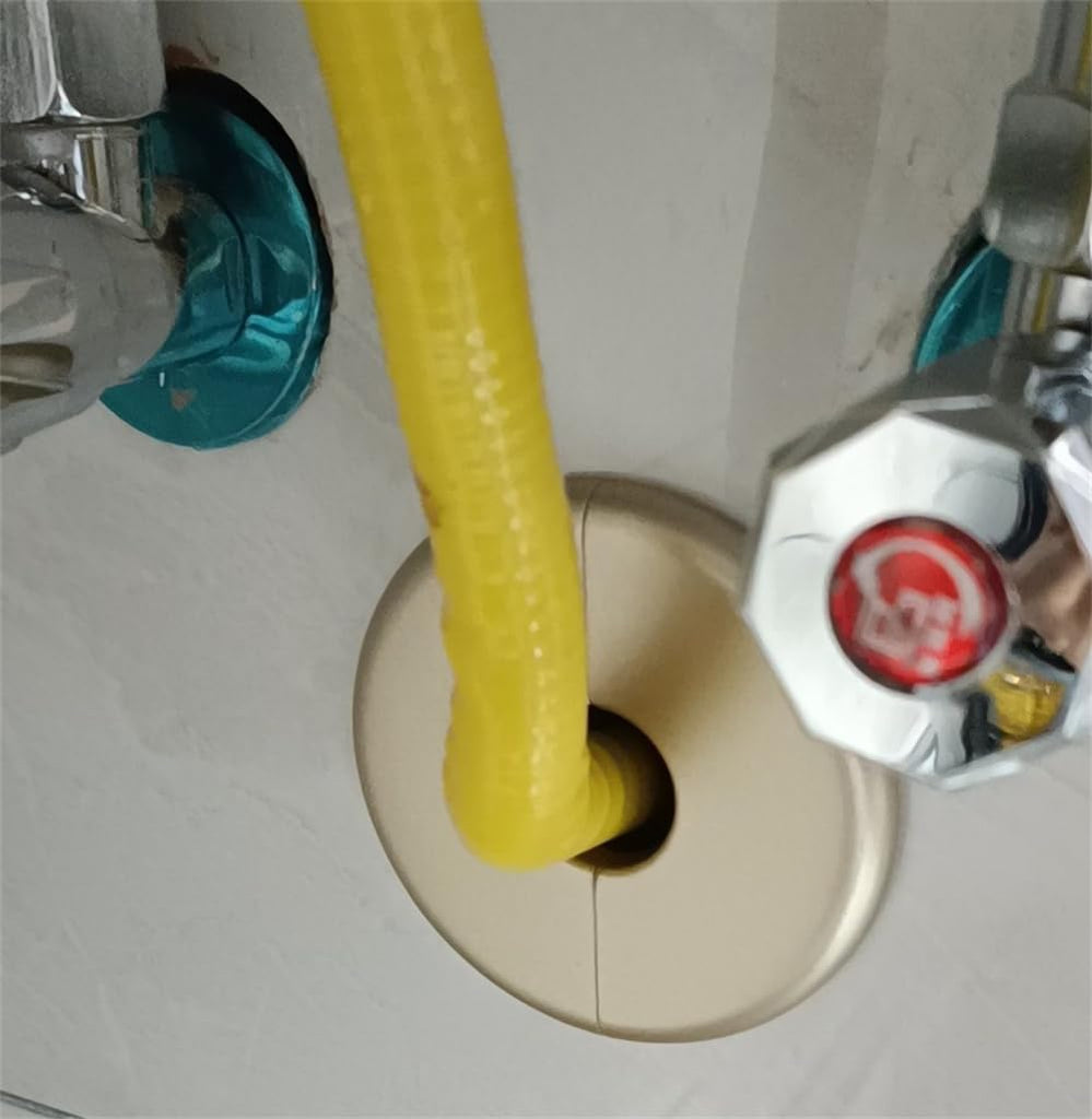 2 Pcs Wall Split Flange Self-Adhesive tape Round Escutcheon Various pipes Plate Cover for Water Pipe Faucet