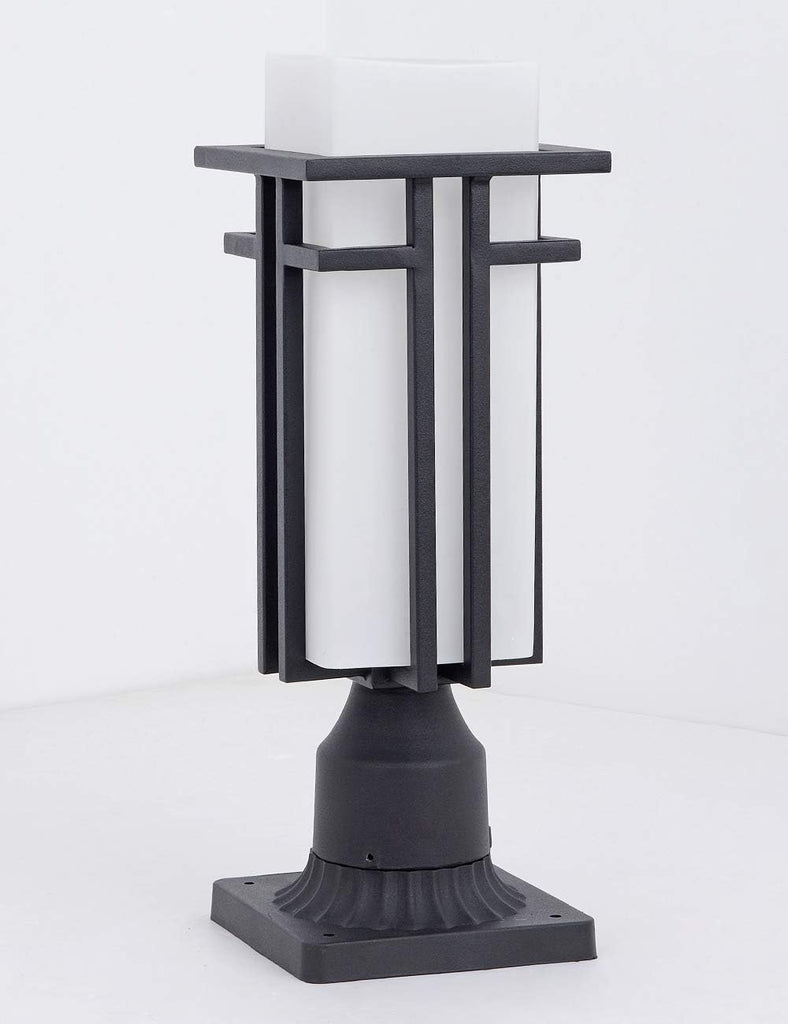 Outdoor Post Lights Waterproof Metal Frame with Milk White Frosted Glass Pier Mount Outdoor Lighting Fixtures(with