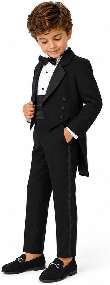 Boys Piece Tailcoat Tuxedo Set Shirt Bow Tie Cummerbund