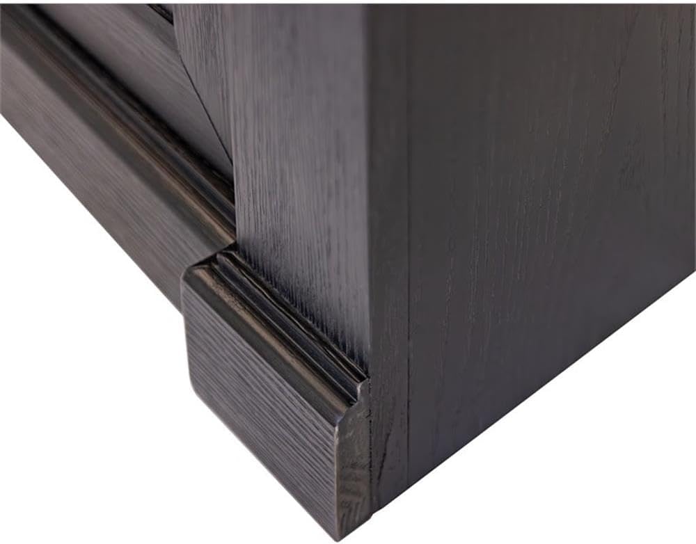 94" H 3-Unit Bookcase Wall, Solid Wood, Black Finish, Built-in Lighting, Adjustable Shelves and Doors, Includes