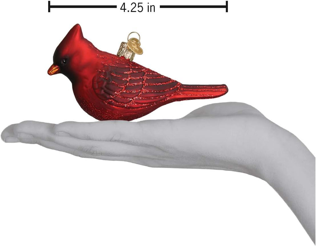 Ornaments: Bird Watcher Collection Glass Blown Ornaments,Northern Cardinal - Set of 4