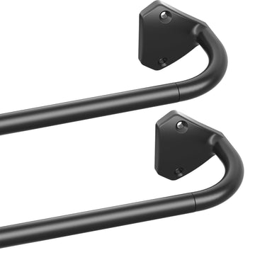Black Wrap Around Curtain Rods for Windows 28 to 48 inch, 2 Pack 5/8 inch Industrial Telescoping Curtain Rod, Blackout