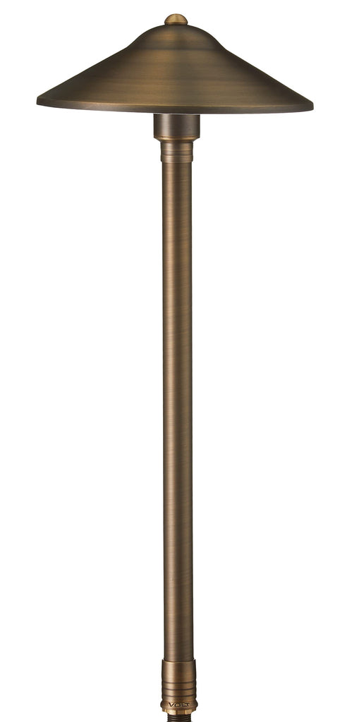 15-Pack 12V Brass Max Spread Path Lights (9" Shade, 25" Tall), Bronze