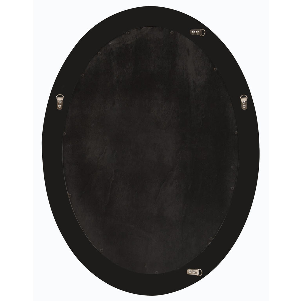 Collection George Oval Oil Rubbed Bronze Wall Mirror, Oval Bevelled Hanging Wood Framed Vanity Mirrors Decor, Living