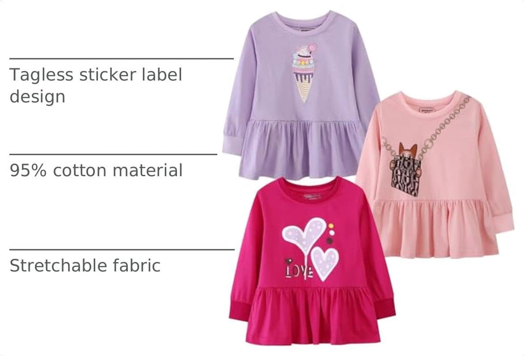 Toddler Girl Long Sleeve T-Shirts Kids Cotton Fall Top