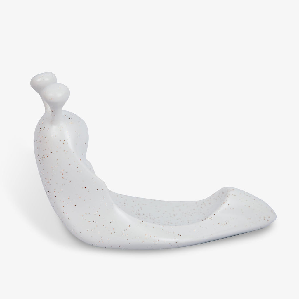 Candlestick Holder White Speckled Ceramic Snail, 5.7" x 3.8" Design, Holds the Chalky Sphere Compatible, Safe