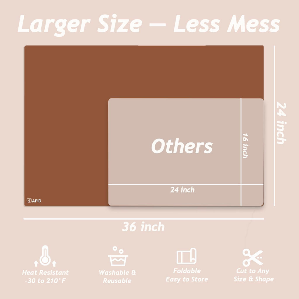 Extra Large Silicone Mat 36" x 24" Heat Resistant Kitchen Counter Table Mat