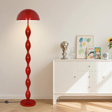 Red Mushroom Floor Lamps, Unique Standing Light