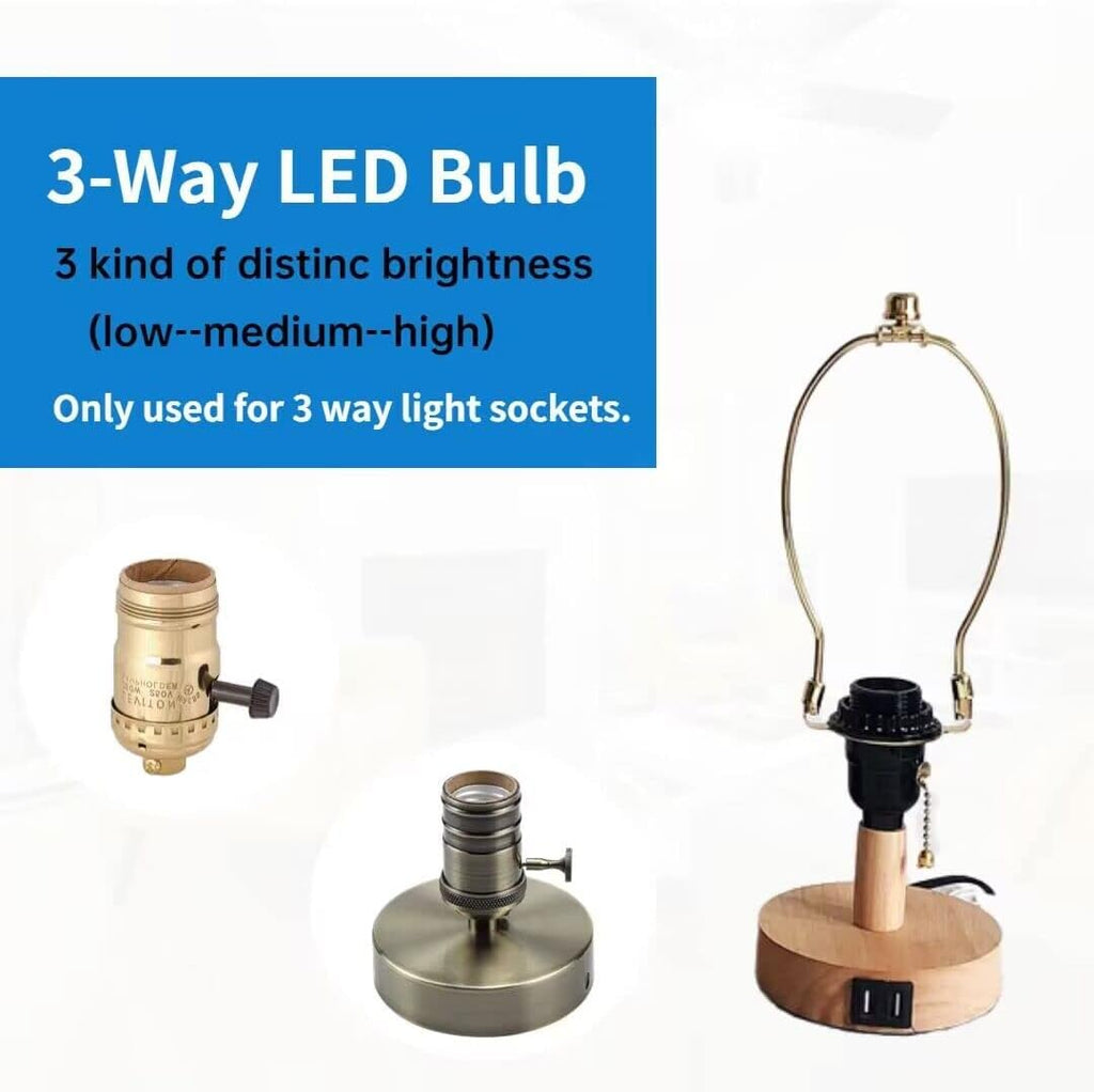 4 Pack 3 Way Light Bulbs 50 100 150W Equivalent Daylight 5000K A19 E26 Base