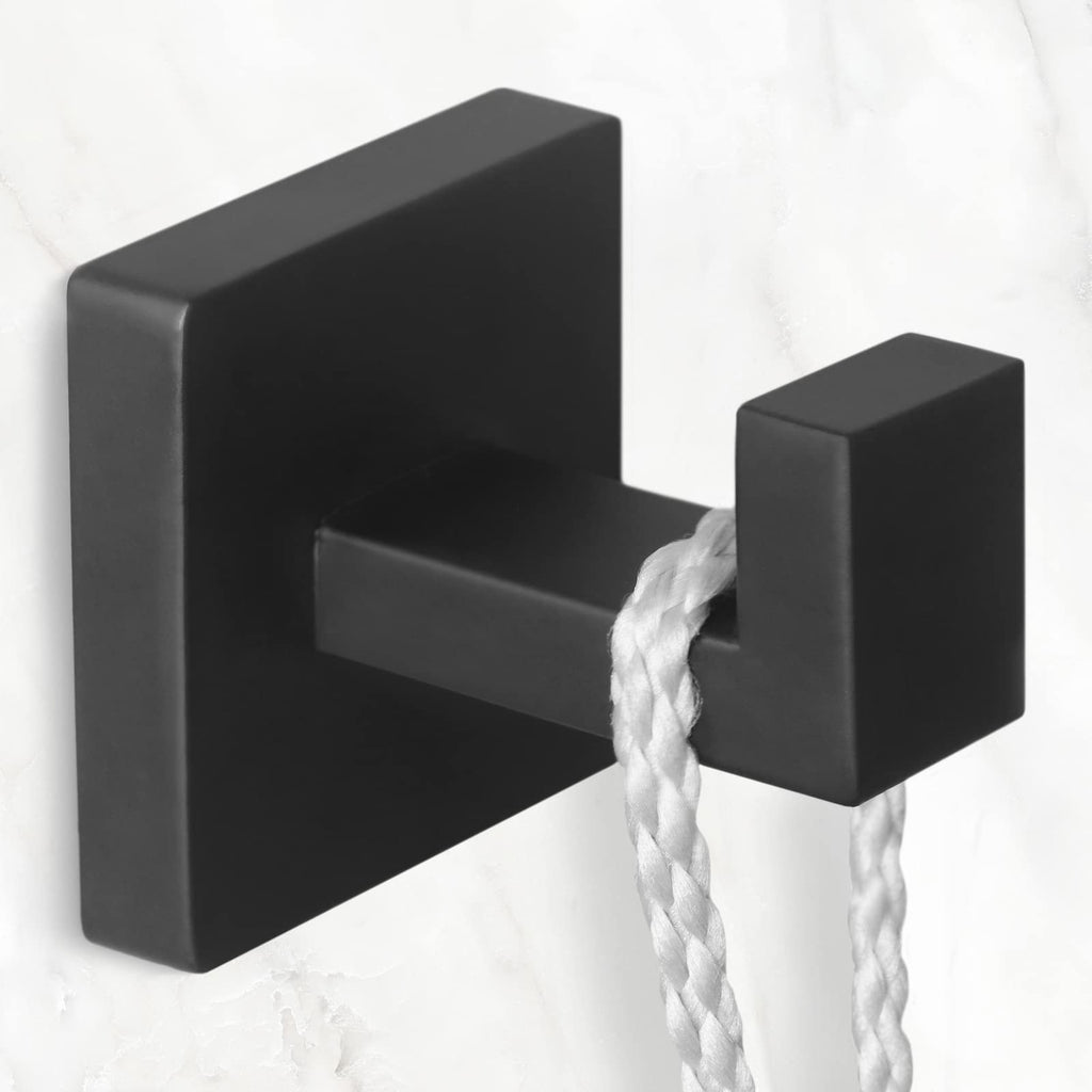 4-Pack Towel Hooks Hand Towel Holder Bathroom Robe Hanger Black