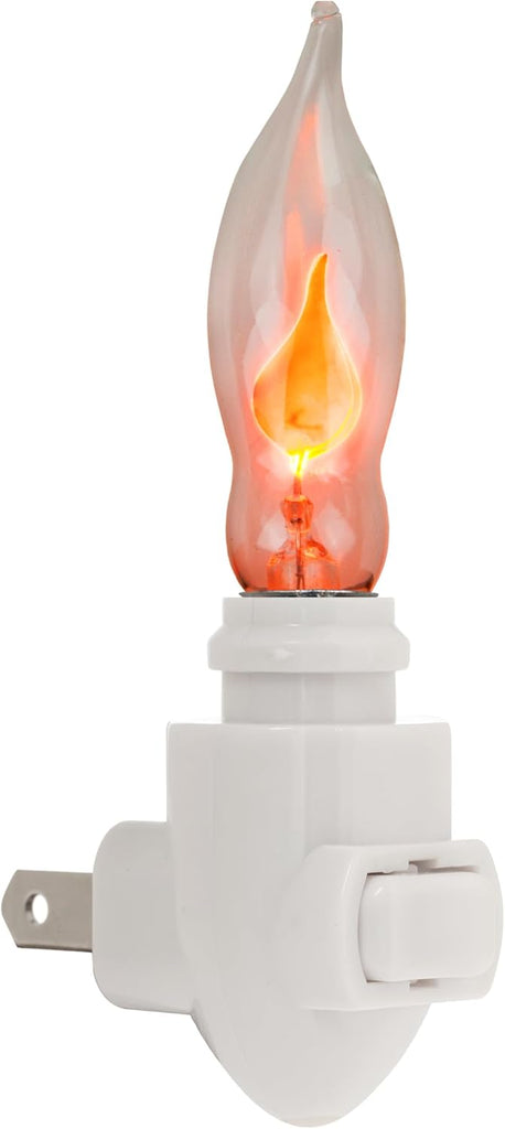 A101 Flicker Flame Light Bulb -3 Watt, 130 Volt, E12 Candelabra Base, Flame Shaped, Nickel Plated Base,- Dances