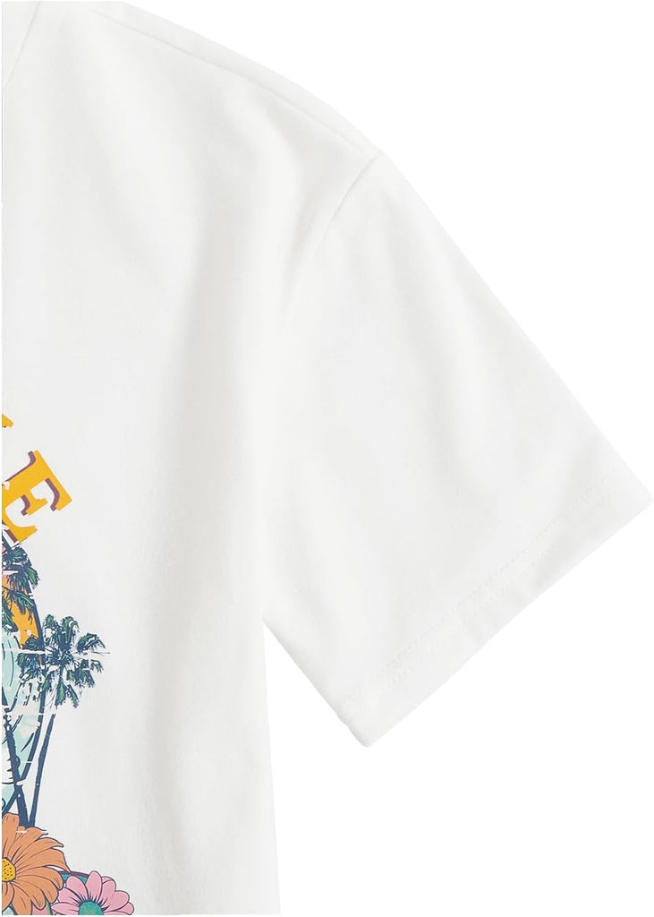 Girl's Graphic Print Tees Summer Cute T Shirts Trendy Tops