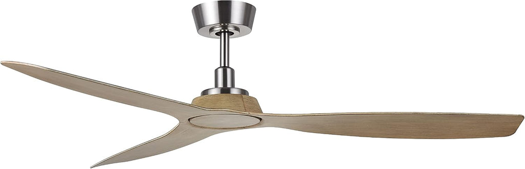 Moto Brushed Nickel and Teak 52-inch Ceiling Fan