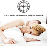 Large Industrial Wall Clock with Roman Numerals, Indoor Silent Non-Ticking Retro Clock