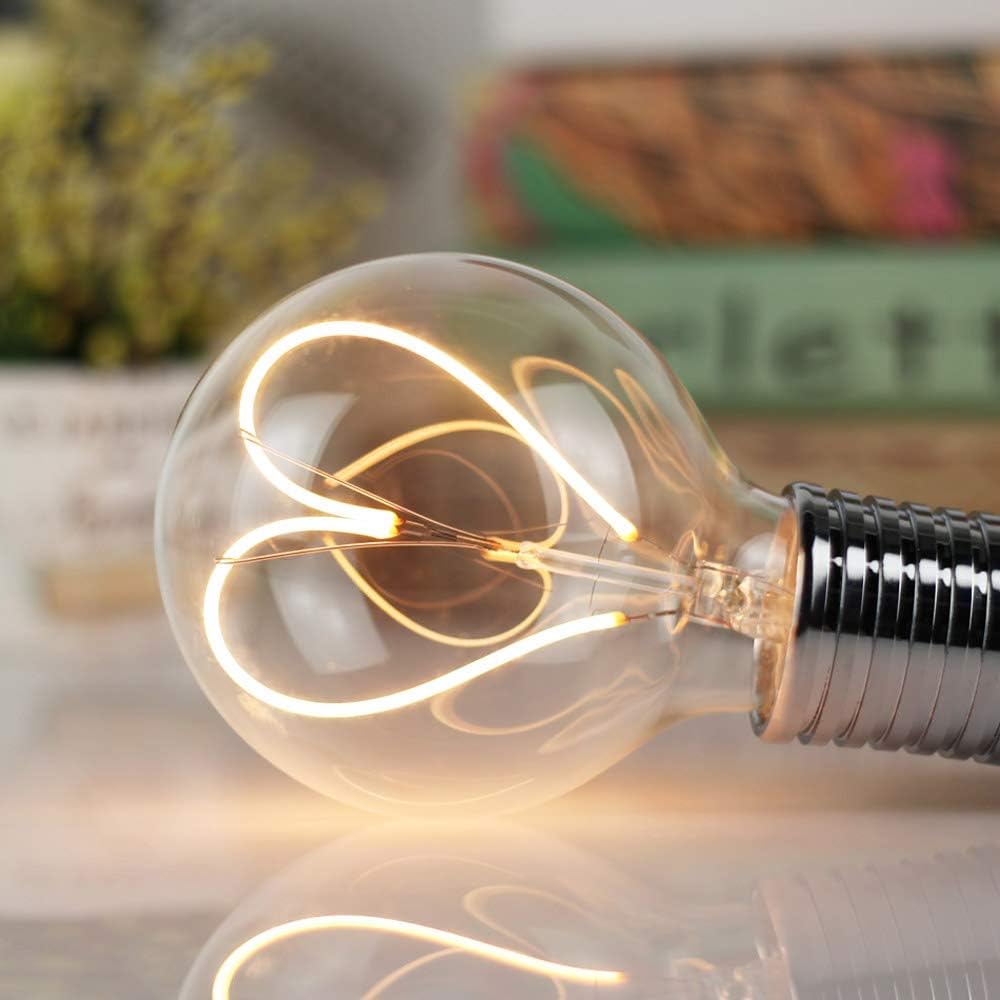 Edison Bulb Led Bulb Vintage 4W Dimmable 110-130V 2000Kelvin Super Yellow Warm Decorative Light Bulb (G30 Heart