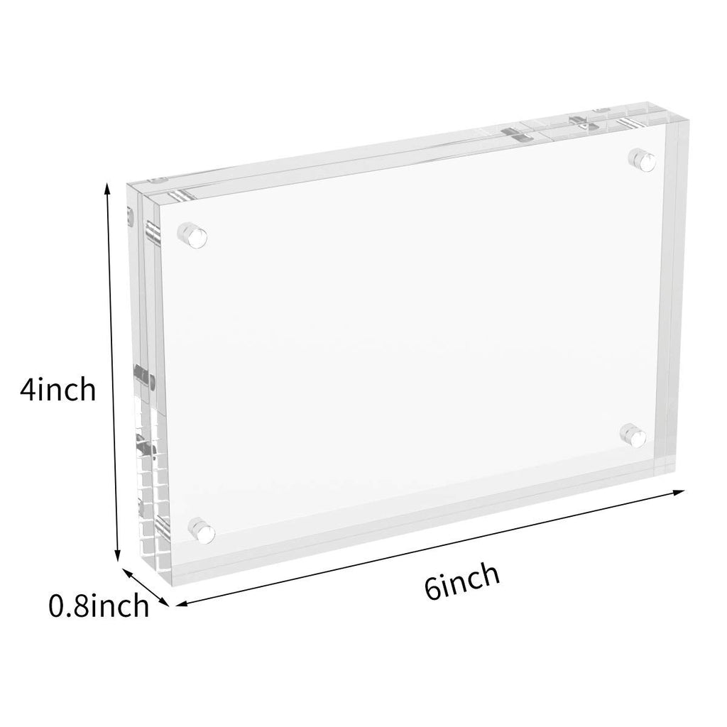 4x6 Acrylic Picture Frames 3 Pack, Clear Picture Frames, 20% Thicker