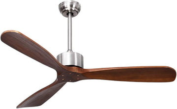 Inspired Maverick Style 52" Ceiling Fan, Outdoor Indoor Ceiling Fan with Remote Control, 3 Solid Wood Blades
