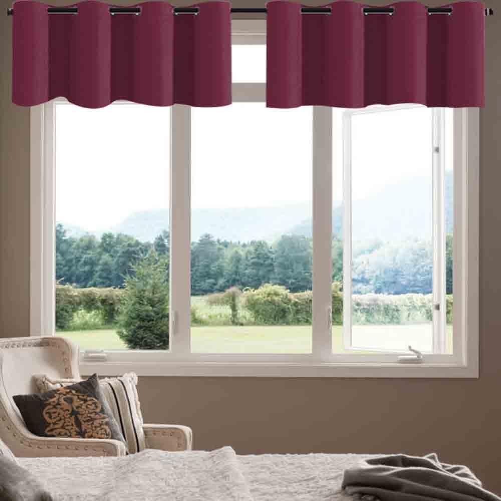 Burgundy Red Valances for Window 2 Pack Clearance Kitchen Blackout Thermal Insulated Valances Short Window Valances