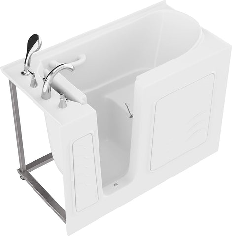 Walk In Tub 53'' x 26'' Left Drain Soaking in White, Indulge in Ultimate Luxury, Comfort, and Safety with ANZZI
