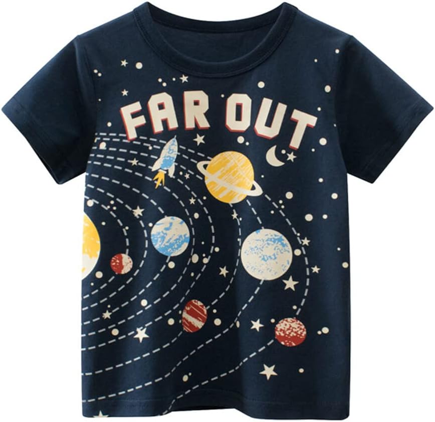 Boys' Pack Excavator Short Sleeve Crewneck T-Shirts Top Tee Toddler Boys' Value Pack Cotton T-Shirt