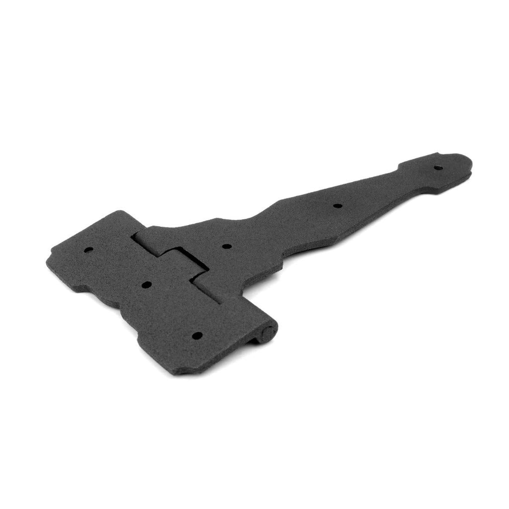 T Strap Gate Hinges with Hardware 6 1/2 in. Black Rust Resistant Cast Iron Flush Mount Heavy Duty Gate Hinges