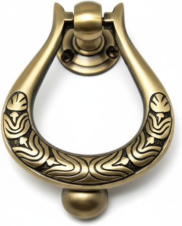 Decorative Golden Brass Door Knocker Victorian Style Brass Door Knocker Door Décor with Antique Finish Heavy Duty