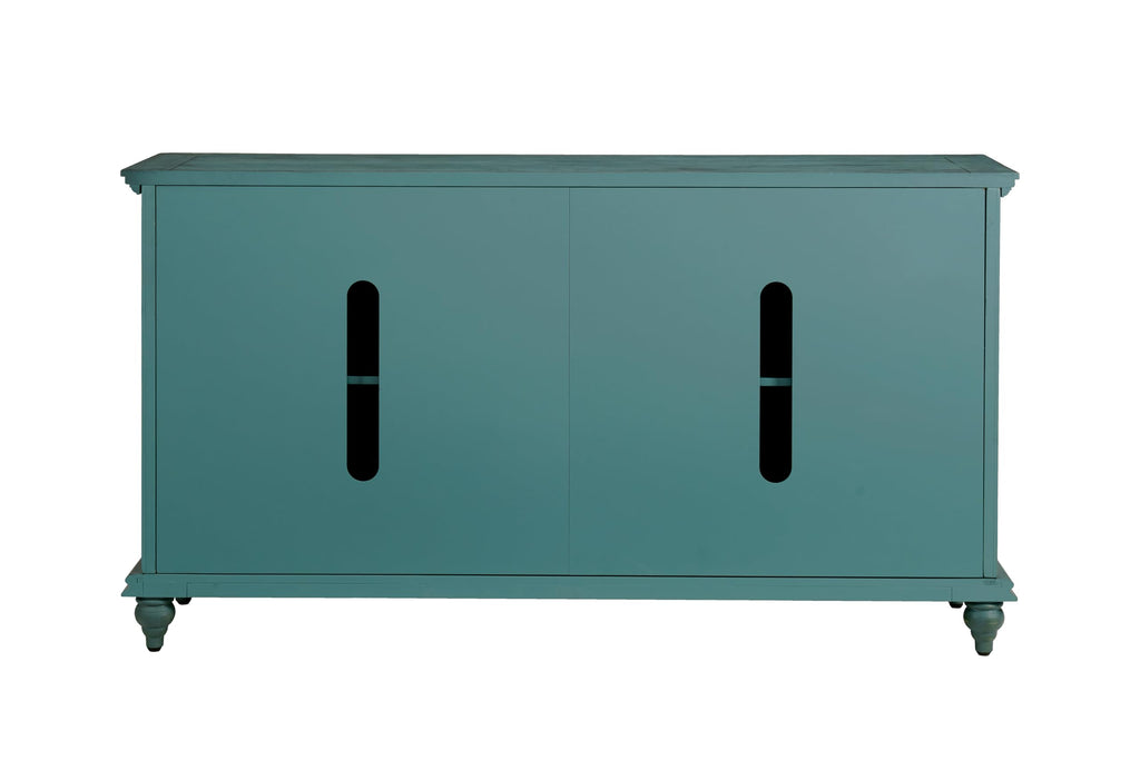 Garden District 65" Solid Wood TV Stand, Turquoise
