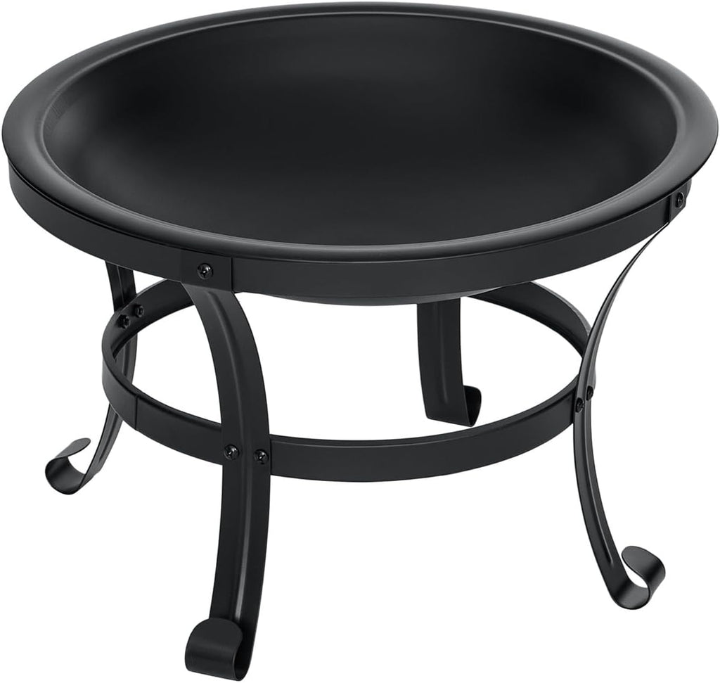 22 inch Fire Pit for Outside Outdoor Wood Burning Small Bonfire Pit Steel Firepit Bowl