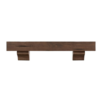 Breckenridge 48" Fireplace Mantel Shelf with Corbels - Rustic Floating Mantel Shelf for Over Fireplace - Umber - Wood