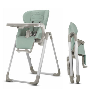 My time Highchair, Mint - Adjustable High Chair for Babies & Toddlers, 4 Height & 3 Recline Settings, Collapsible
