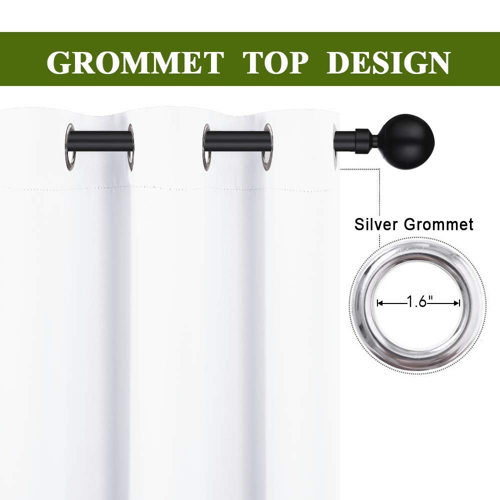 Patio Door Curtain Panel - (120 inches Wide, Pure White, 1 Piece) Nursery & Infant Care Drape, Extra Long 84 inches