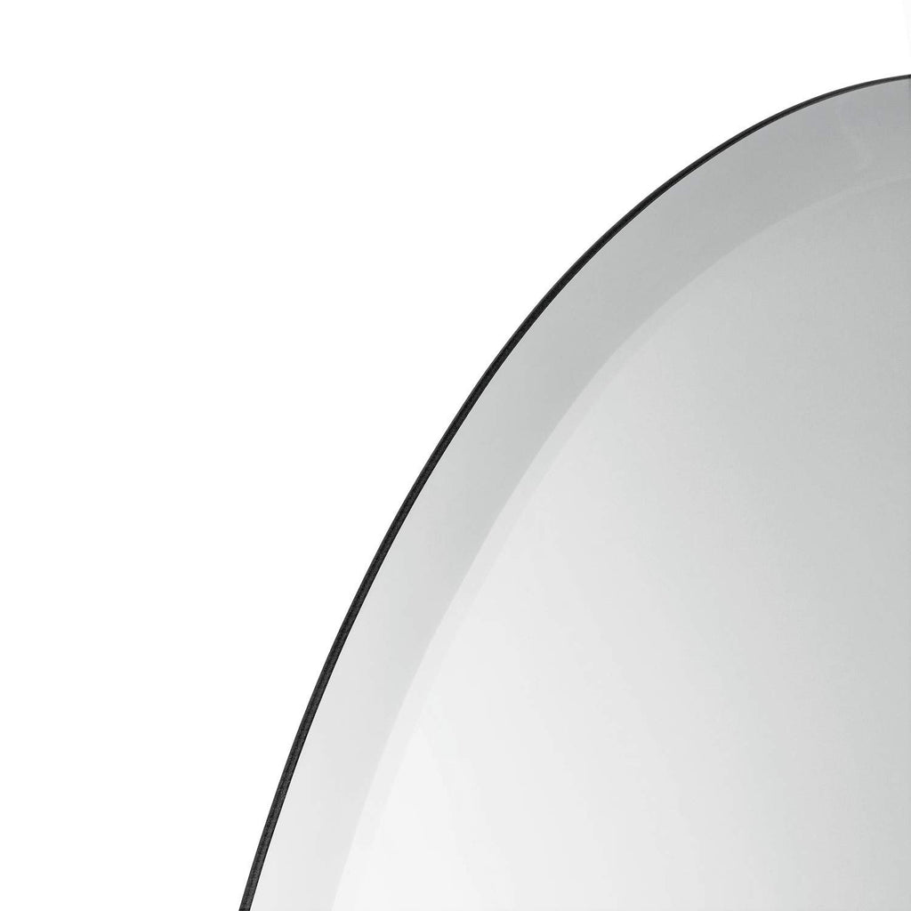 Frameless Oval Mirror, 22" x 28" Bathroom Wall Mirror w/Beveled Edge