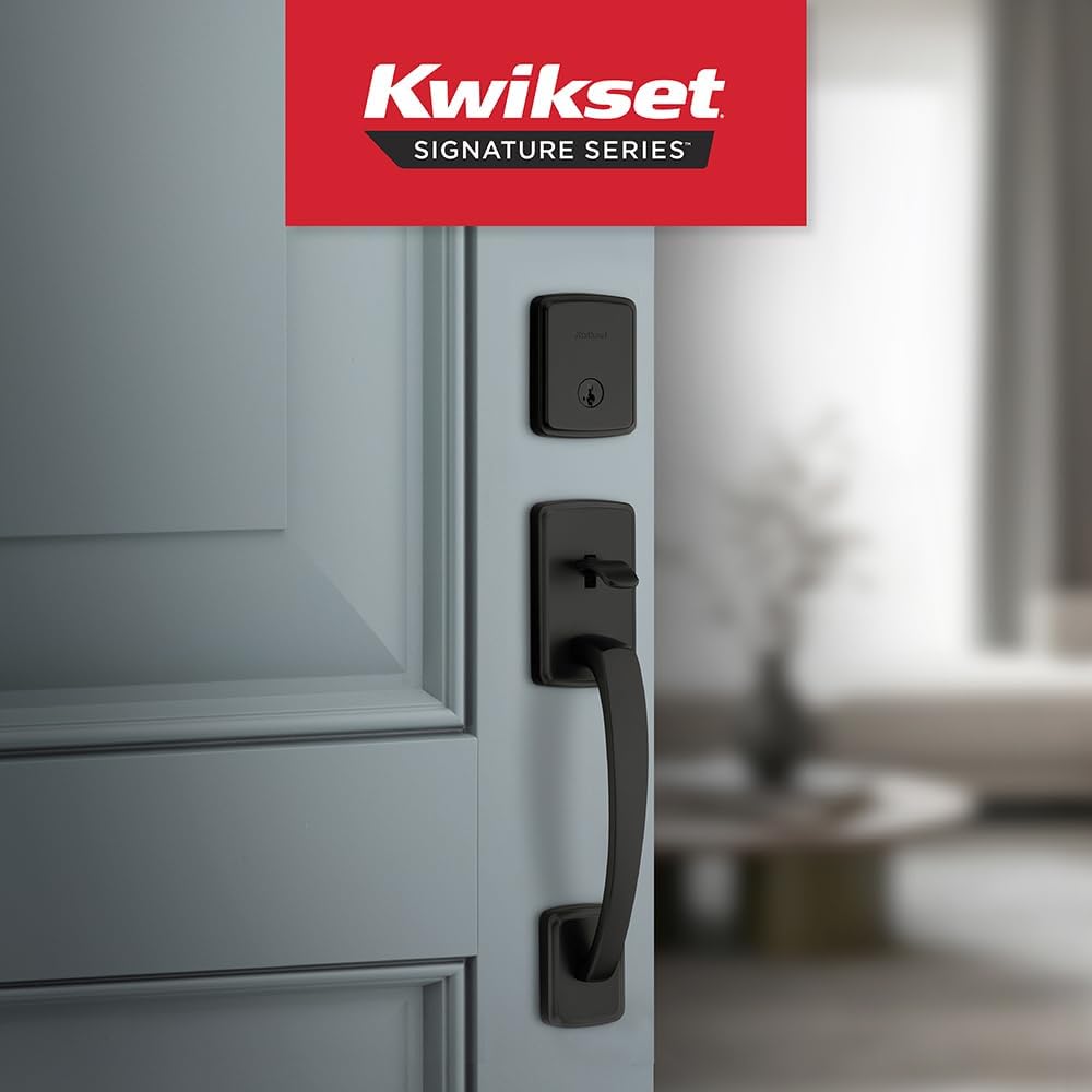 Brentford Front Door Lock Handle and Deadbolt Set, Entry Handleset Exterior with Sedona Reversible Lever - Door Handleset