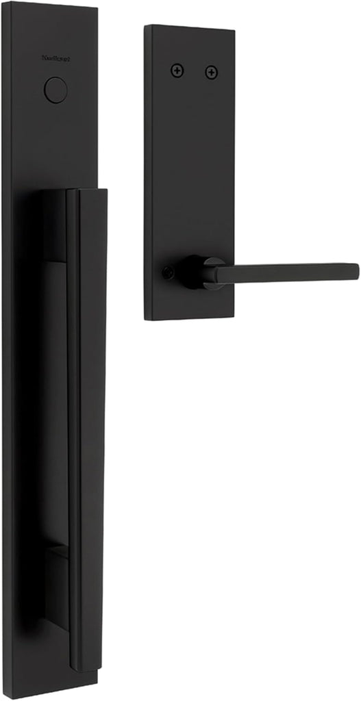 Caerus Front Door Lock Handle and Deadbolt Set, Entry Handleset Exterior with Interior Reversible Lever, Matte Black - Door Handleset