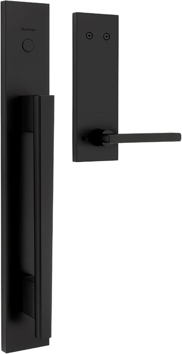 Caerus Front Door Lock Handle and Deadbolt Set, Entry Handleset Exterior with Interior Reversible Lever, Matte Black - Door Handleset