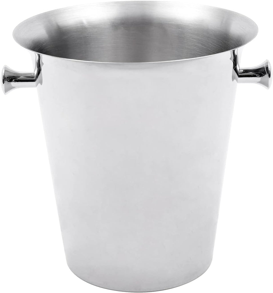 Ice Bucket with Stand, 22.5cm Height Stainless Steel Wine Chiller Holder Ice Cube Container Cooler with Carrying
