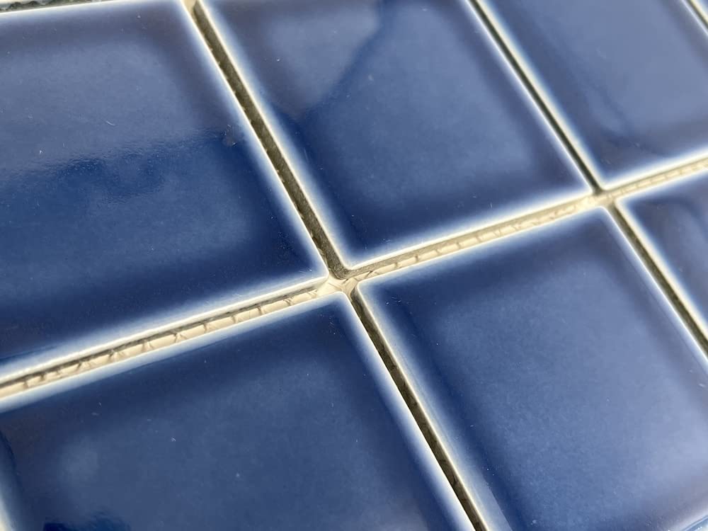 5 sq.ft. Navy Blue 3x3 Inches Porcelain Tile - Polished Square Mosaic for Swimming Pools, Spas, Showers, Kitchen