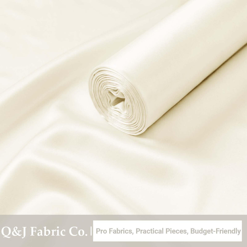 Beige Satin Fabric by The Yard, 3 Yards, 55 Inch Wide