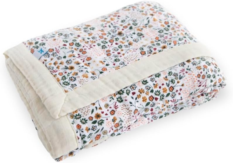 Unicorn Newborn Receiving Quilt | Ultra- Soft, Multi-Layered Muslin Fabric | Gift for Newborns & on-The-go (Pressed