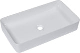 24" Bathroom Sink Dorp in 24x14 Large White Vessel Sink for Bathroom Porcelain Rectangule Ceramic Modern