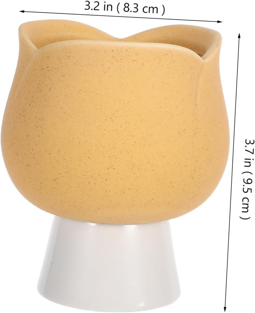 Unique Tulip Shape Ceramic Candle Cup Empty for Tea Lights Aromatherapy Decor