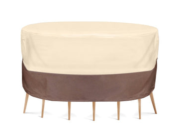 Patio Table Chair Cover - Armor Shield Lawn Veranda Porch Deck Ottoman Wicker Furniture Cover with Air Vent - Fits