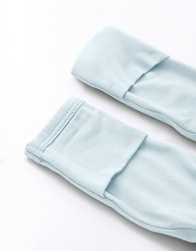 Newborn Baby Boys Girls Knotted Gown Hat Set Soft Bamboo Viscose Infant Sleeper Baby Sleep Gown with Mittens